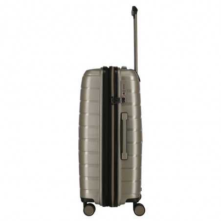 Valise soute M TRAVELITE "Air Base" champagne | Valise 67cm extensible 4 roues coque solide qualité allemande