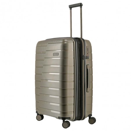 Valise soute M TRAVELITE "Air Base" champagne | Valise 67cm extensible 4 roues coque solide qualité allemande