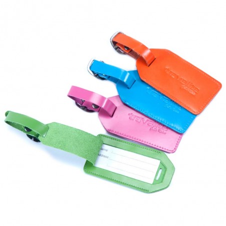 TRAVELITE | Étiquette à bagages en cuir bleu | Porte-adresse pour étiquetage obligatoire des valises et sacs de voyage TRAVELITE | Étiquette à bagages en cuir bleu | Porte-adresse pour étiquetage obligatoire des valises et sacs de voyage