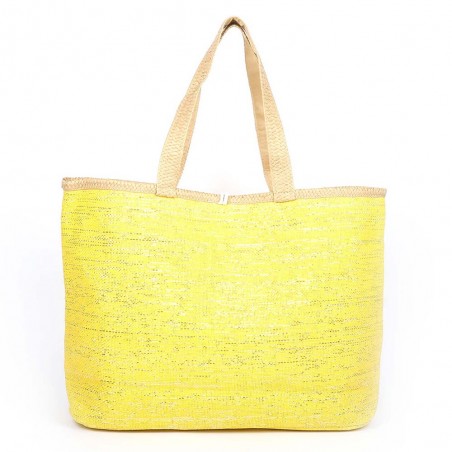 Sac de plage LES TROPEZIENNES "Panama" jaune | Panier femme été original pas cher Sac de plage LES TROPEZIENNES "Panama" jaune | Panier femme été original pas cher