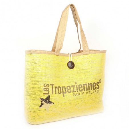 Sac de plage LES TROPEZIENNES "Panama" jaune | Panier femme été original pas cher Sac de plage LES TROPEZIENNES "Panama" jaune | Panier femme été original pas cher