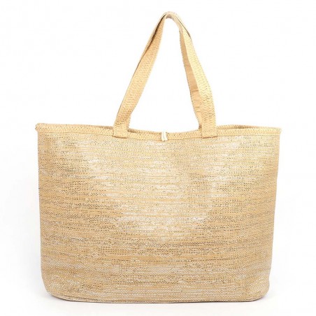 Sac de plage LES TROPEZIENNES "Panama" beige naturel | Panier femme été original pas cher