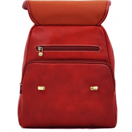 Sac à dos Cuir femme KATANA - Rouge