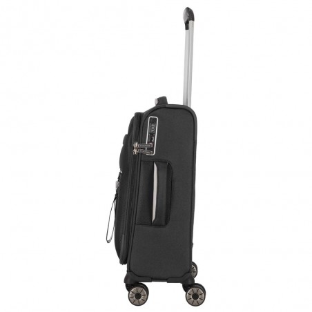 Valise cabine souple TRAVELITE "Miigo" noir | Bagage petite taille 4 roues semi-rigide haute qualité