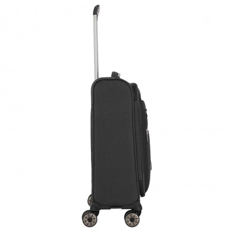 Valise cabine souple TRAVELITE "Miigo" noir | Bagage petite taille 4 roues semi-rigide haute qualité