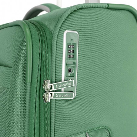 Valise cabine souple TRAVELITE "Miigo" vert | Bagage petite taille 4 roues semi-rigide haute qualité