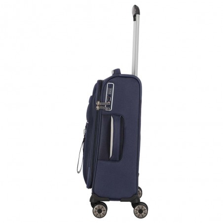 Valise cabine souple TRAVELITE "Miigo" bleu | Bagage petite taille 4 roues semi-rigide haute qualité
