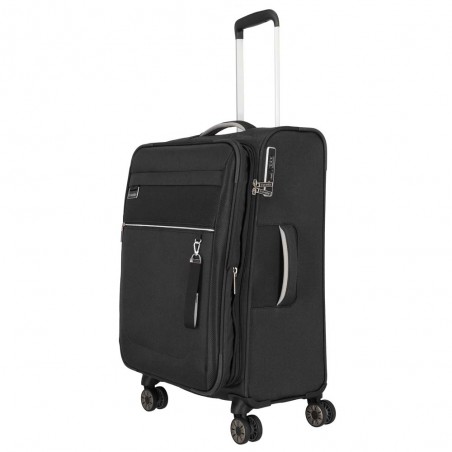 Valise soute M extensible TRAVELITE "Miigo" noir | Bagage taille moyenne haute qualité allemande