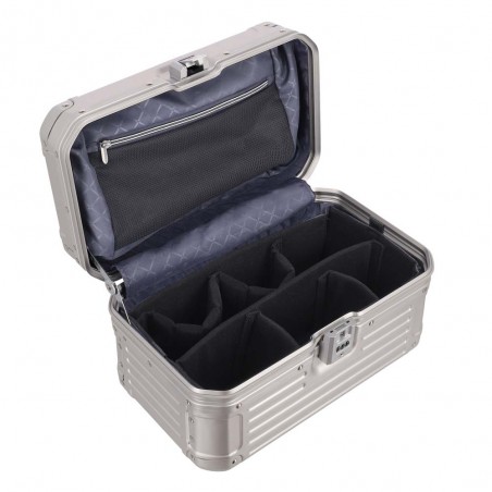 Vanity case aluminium TRAVELITE "Next" argent | Beauty case ultra robuste et sécurisé haute qualité