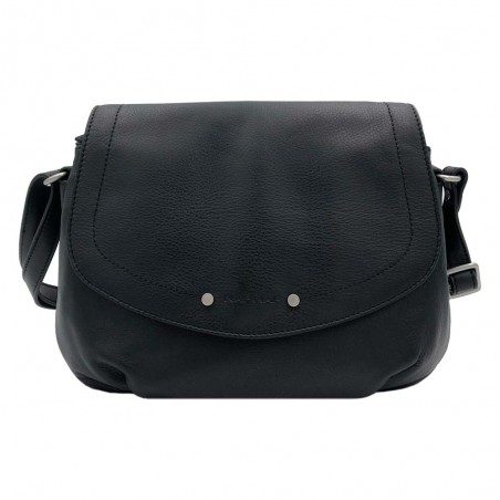 Sac bandoulière en cuir NAF NAF "Dahlia" noir | Sac à main femme à rabat cuir pas cher Sac bandoulière en cuir NAF NAF "Dahlia" noir | Sac à main femme à rabat cuir pas cher