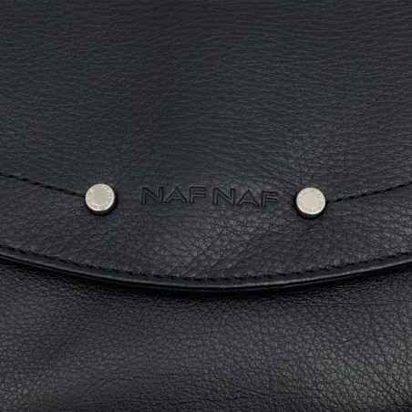 Sac bandoulière en cuir NAF NAF "Dahlia" noir | Sac à main femme à rabat cuir pas cher Sac bandoulière en cuir NAF NAF "Dahlia" noir | Sac à main femme à rabat cuir pas cher