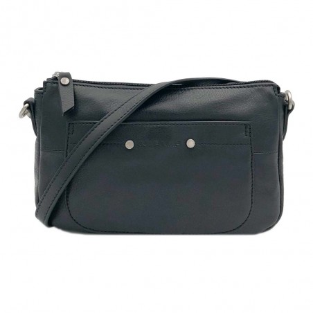 Sac baguette en cuir NAF NAF "Dahlia" noir | Sac femme porté épaule ou croisé avec 2 bandoulières pas cher Sac baguette en cuir NAF NAF "Dahlia" noir | Sac femme porté épaule ou croisé avec 2 bandoulières pas cher