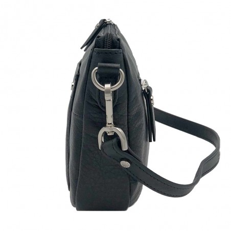 Sac baguette en cuir NAF NAF "Dahlia" noir | Sac femme porté épaule ou croisé avec 2 bandoulières pas cher Sac baguette en cuir NAF NAF "Dahlia" noir | Sac femme porté épaule ou croisé avec 2 bandoulières pas cher