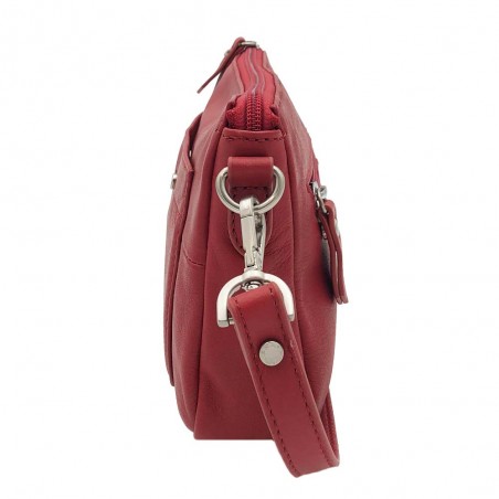 Sac baguette en cuir NAF NAF "Dahlia" rouge | Sac femme porté épaule ou croisé avec 2 bandoulières pas cher Sac baguette en cuir NAF NAF "Dahlia" rouge | Sac femme porté épaule ou croisé avec 2 bandoulières pas cher