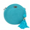 Panier rond LES TROPEZIENNES "Danatil" turquoise | Sac de plage été femme style bohème chic pas cher Panier rond LES TROPEZIENNES "Danatil" turquoise | Sac de plage été femme style bohème chic pas cher