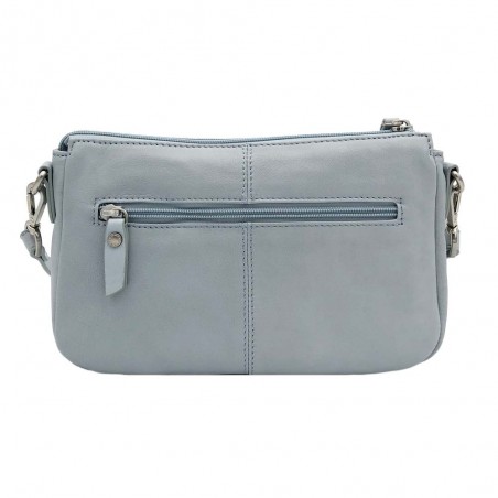 Sac baguette en cuir NAF NAF "Dahlia" bleu | Sac bandoulière femme marque pas cher Sac baguette en cuir NAF NAF "Dahlia" bleu | Sac bandoulière femme marque pas cher