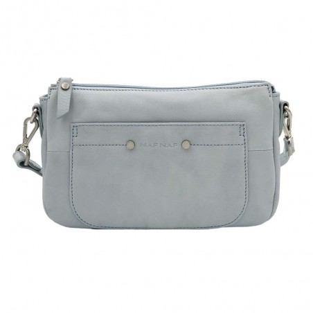 Sac baguette en cuir NAF NAF "Dahlia" bleu | Sac bandoulière femme marque pas cher Sac baguette en cuir NAF NAF "Dahlia" bleu | Sac bandoulière femme marque pas cher