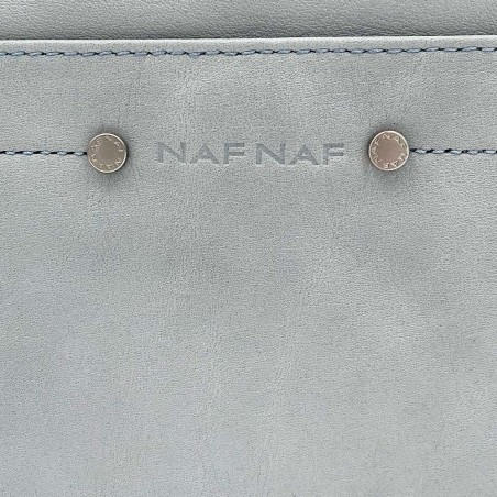 Sac baguette en cuir NAF NAF "Dahlia" bleu | Sac bandoulière femme marque pas cher Sac baguette en cuir NAF NAF "Dahlia" bleu | Sac bandoulière femme marque pas cher