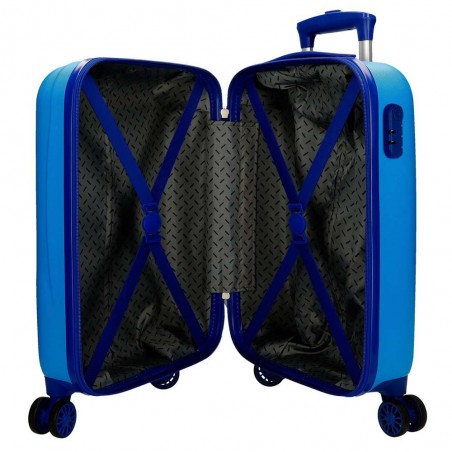 Valise enfant Pat Patrouille "Be happy" bleu | Petit bagage garçon 50cm vol low cost pas cher