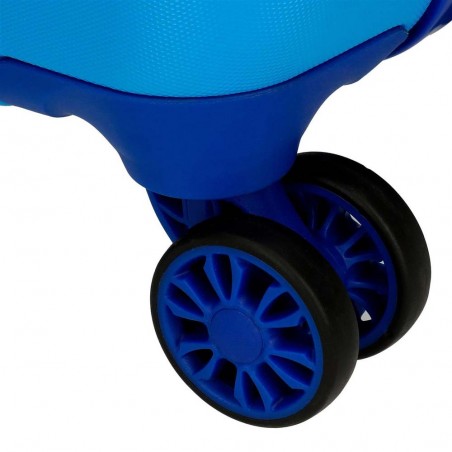 Valise enfant Pat Patrouille "Be happy" bleu | Petit bagage garçon 50cm vol low cost pas cher