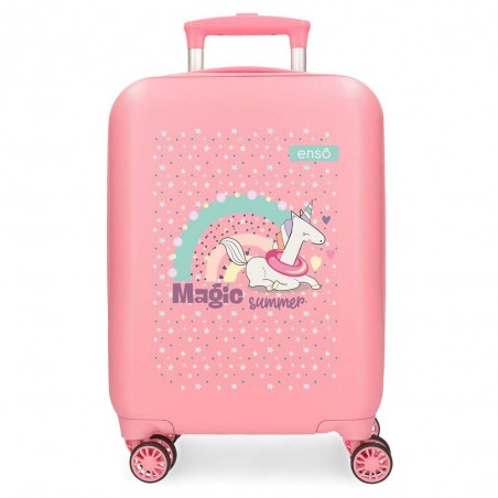 Valise enfant ENSO "Magic Summer" rose | Valise fille licorne vol low cost pas cher