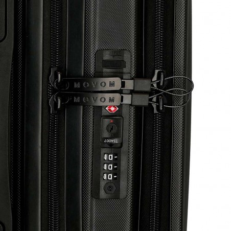 Pilot case business MOVOM "Dayton" noir | Bagage trolley 4 roues sécurisé et connecté voyage professionnel Pilot case business MOVOM "Dayton" noir | Bagage trolley 4 roues sécurisé et connecté voyage professionnel