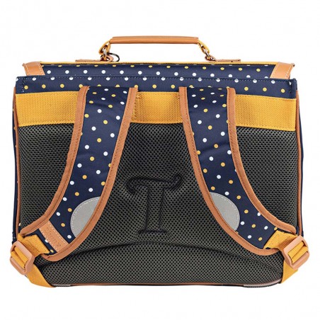 Cartable Tann's 35cm "Faustine" bleu | Motif pois jaune arc en ciel | Sac scolaire fille classe CP pas cher Cartable Tann's 35cm "Faustine" bleu | Motif pois jaune arc en ciel | Sac scolaire fille classe CP pas cher
