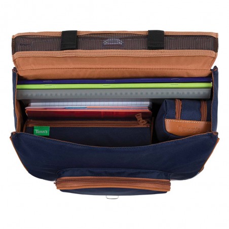 Cartable Tann's 35cm "Faustine" bleu | Motif pois jaune arc en ciel | Sac scolaire fille classe CP pas cher Cartable Tann's 35cm "Faustine" bleu | Motif pois jaune arc en ciel | Sac scolaire fille classe CP pas cher