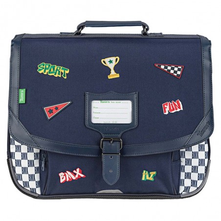 Cartable Tann's 38cm "Mathéo" bleu décor BMX | Sac scolaire garçon CP CE1 CE2 pas cher Cartable Tann's 38cm "Mathéo" bleu décor BMX | Sac scolaire garçon CP CE1 CE2 pas cher