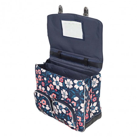 Cartable Tann's 41cm "Floriane" maxi imprimé fleurs argent | Sac scolaire fille CM1 CM2 pas cher Cartable Tann's 41cm "Floriane" maxi imprimé fleurs argent | Sac scolaire fille CM1 CM2 pas cher