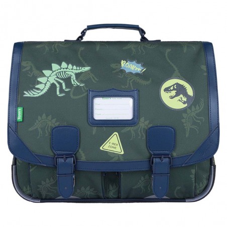 Cartable Tann's 41cm "Timothée" patchs dinosaures | Sac scolaire garçon CM1 CM2 pas cher Cartable Tann's 41cm "Timothée" patchs dinosaures | Sac scolaire garçon CM1 CM2 pas cher