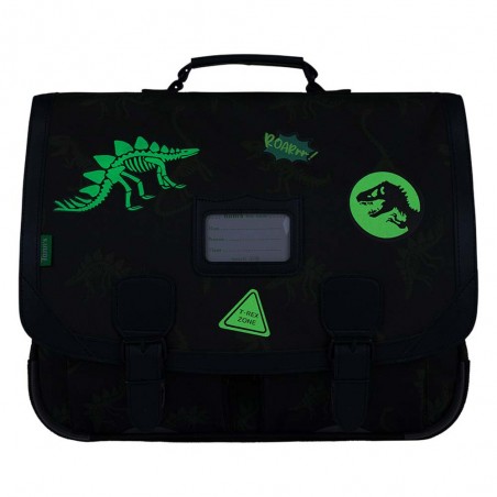 Cartable Tann's 41cm "Timothée" patchs dinosaures | Sac scolaire garçon CM1 CM2 pas cher Cartable Tann's 41cm "Timothée" patchs dinosaures | Sac scolaire garçon CM1 CM2 pas cher