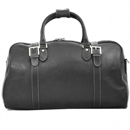 Sac de voyage en cuir KATANA noir | Bagage homme taille cabine cuir véritable qualité luxe au meilleur prix