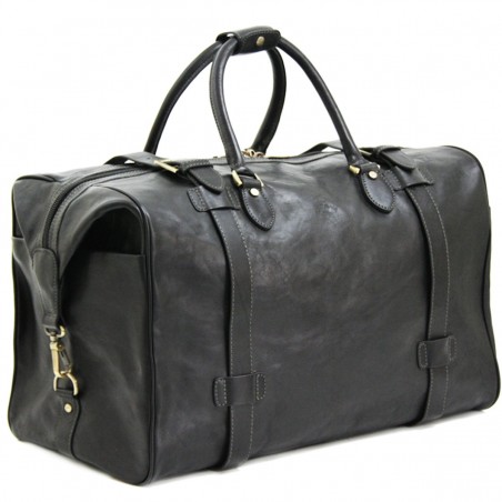 Sac de voyage en cuir KATANA "Bill" noir | Grand bagage homme en cuir véritable qualité luxe au meilleur prix