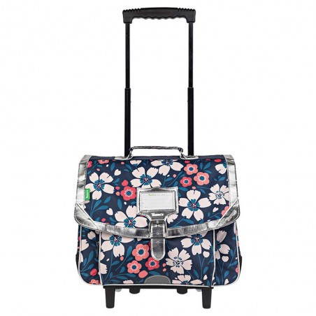Cartable à roulettes Tann's 38cm "Floriane" multicolore imprimé fleurs argent | Sac scolaire trolley fille pas cher Cartable à roulettes Tann's 38cm "Floriane" multicolore imprimé fleurs argent | Sac scolaire trolley fille pas cher