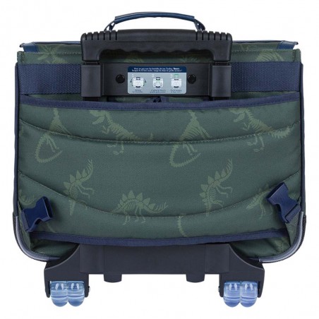 Cartable à roulettes Tann's 38cm "Timothée" kaki broderies dinosaures | Sac scolaire trolley garçon pas cher Cartable à roulettes Tann's 38cm "Timothée" kaki broderies dinosaures | Sac scolaire trolley garçon pas cher
