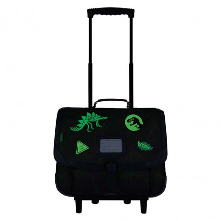 Cartable à roulettes Tann's 38cm "Timothée" kaki broderies dinosaures | Sac scolaire trolley garçon pas cher Cartable à roulettes Tann's 38cm "Timothée" kaki broderies dinosaures | Sac scolaire trolley garçon pas cher