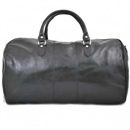 Sac de voyage en cuir KATANA noir | Bagage homme cuir italien fabrication artisanale qualité luxe pas cher