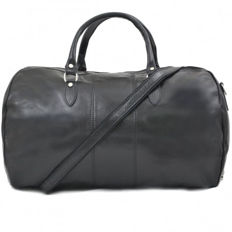 Sac de voyage en cuir KATANA noir | Bagage homme cuir italien fabrication artisanale qualité luxe pas cher