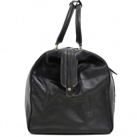 Sac de voyage en cuir KATANA "Billy" noir | Bagage cabine homme format week-end cuir véritable qualité luxe au meilleur prix