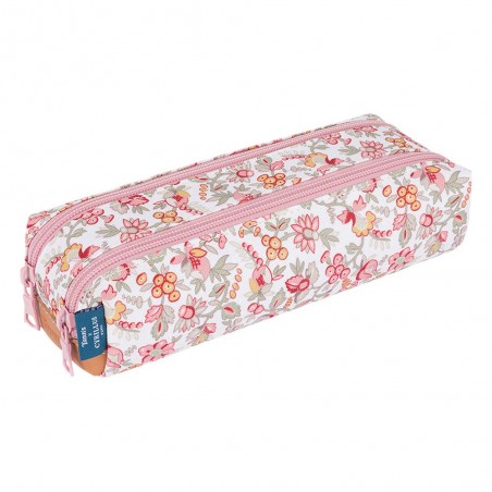 Tann's x Cyrillus | Trousse double "Capucine" rose | Trousse fille imprimé fleuri collab exclusive dès le CP Tann's x Cyrillus | Trousse double "Capucine" rose | Trousse fille imprimé fleuri collab exclusive dès le CP