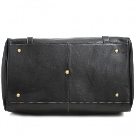 Sac de voyage en cuir KATANA "Billy" noir | Bagage cabine homme format week-end cuir véritable qualité luxe au meilleur prix