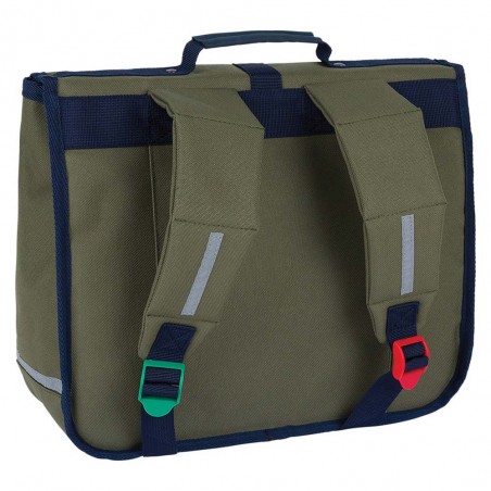 Kickers | Cartable garçon 35cm "Classic Boy" kaki | Sac scolaire maternelle CP motif damier pas cher Kickers | Cartable garçon 35cm "Classic Boy" kaki | Sac scolaire maternelle CP motif damier pas cher