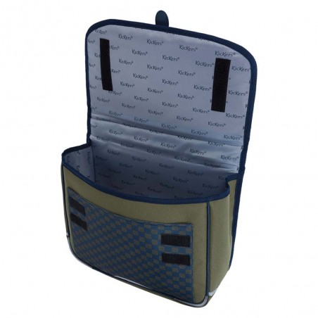 Kickers | Cartable garçon 35cm "Classic Boy" kaki | Sac scolaire maternelle CP motif damier pas cher Kickers | Cartable garçon 35cm "Classic Boy" kaki | Sac scolaire maternelle CP motif damier pas cher