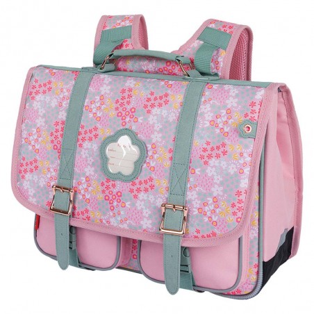 Kickers | Cartable fille 38cm "Premium Girl" imprimé fleuri rose | Sac scolaire CP CE1 CE2 qualité pas cher Kickers | Cartable fille 38cm "Premium Girl" imprimé fleuri rose | Sac scolaire CP CE1 CE2 qualité pas cher