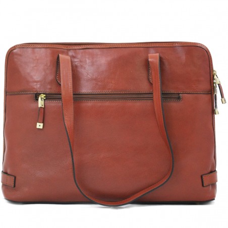 Sac à main doubles anses Cuir KATANA - Marron Gold