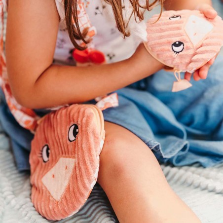 Les Déglingos | Porte-monnaie enfant "Pomelos l'autruche" rose | Bourse fille en velours originale Les Déglingos | Porte-monnaie enfant "Pomelos l'autruche" rose | Bourse fille en velours originale