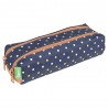 Tann's | Trousse double "Faustine" bleu | Trousse fille 2 compartiments motif pois Tann's | Trousse double "Faustine" bleu | Trousse fille 2 compartiments motif pois
