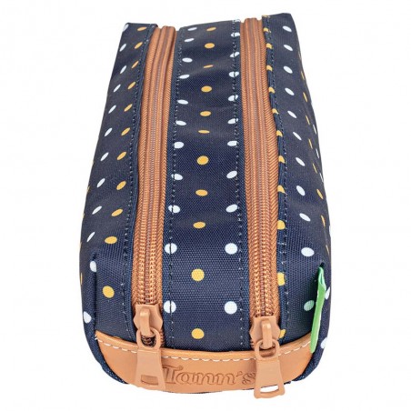 Tann's | Trousse double "Faustine" bleu | Trousse fille 2 compartiments motif pois Tann's | Trousse double "Faustine" bleu | Trousse fille 2 compartiments motif pois
