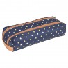 Tann's | Trousse double "Faustine" bleu | Trousse fille 2 compartiments motif pois Tann's | Trousse double "Faustine" bleu | Trousse fille 2 compartiments motif pois